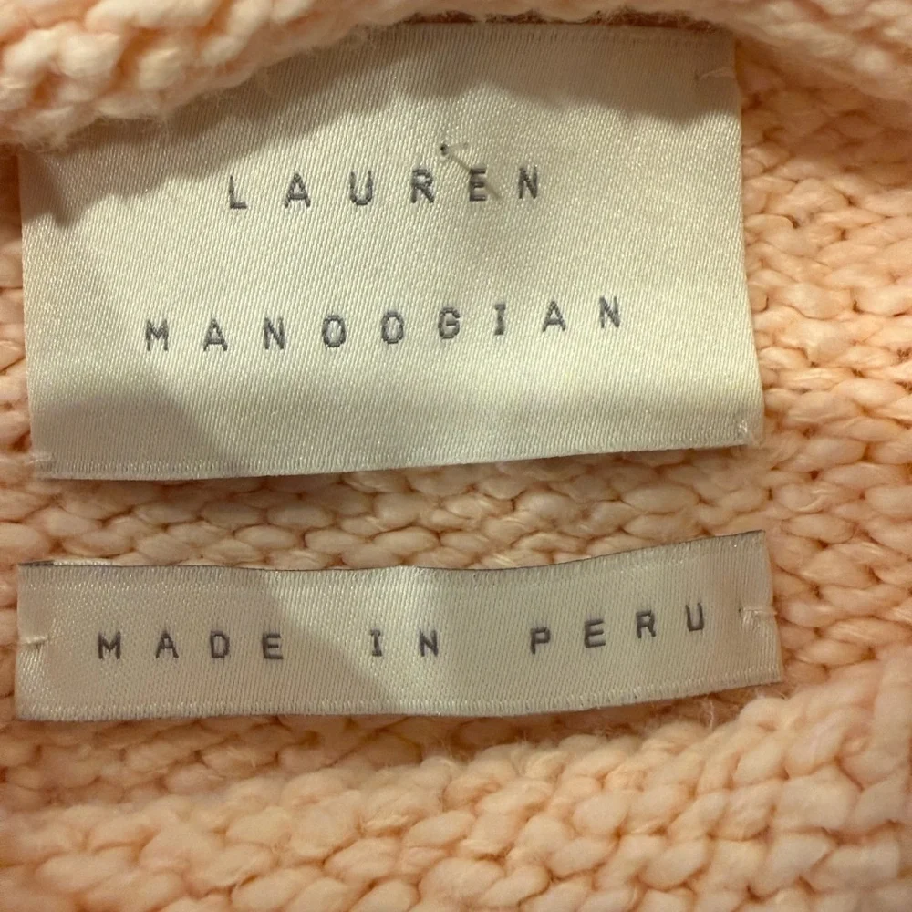 Lauren Manoogian Raw Rollneck Oversized Textured Sweater In Petal Size 2 US M